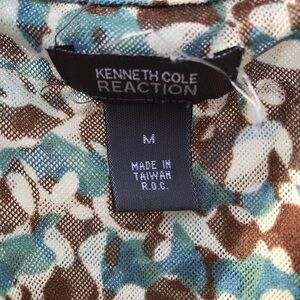 Kenneth Cole Reaction Midi Boho Patterned Dress in browns & blues Size Medium